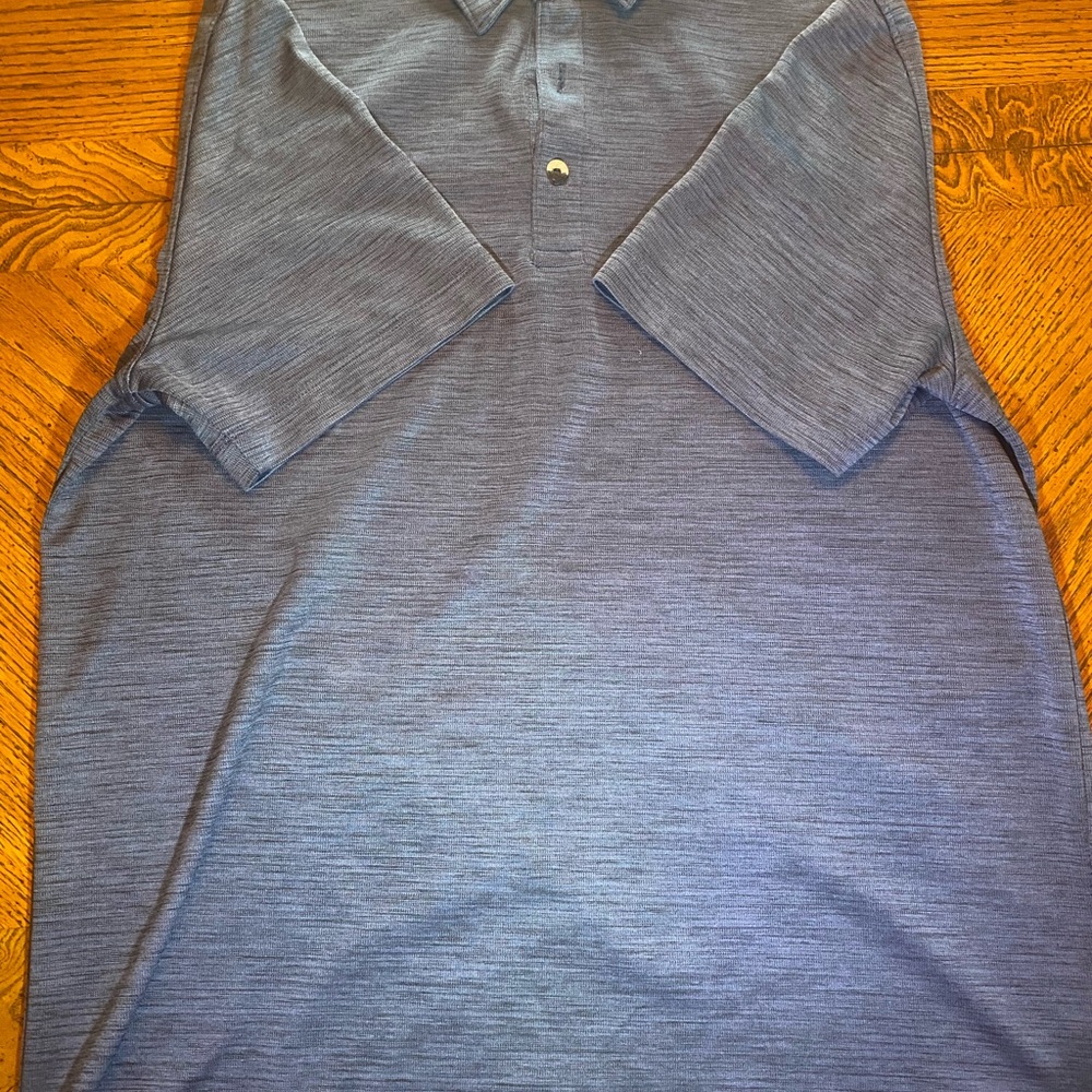 Van Heusen Classic Fit Gray Polo Shirt Size M 100% Polyester Made in India